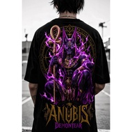 DemonTear Shirt "ANUBIS" Graphic Tee Oversized T Shirt Men