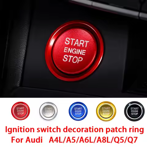 Ignition Switch Engine Start Stop Button Decoration Patch Ring Car Stickers For Audi Q5/Q7/A8L/A5/A6