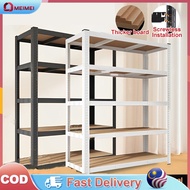【MEIMEI】Metal Rack Heavy Duty Boltless Storage Shelves 3/4/5/6Layer Adjustable Wood Rack Shelves Rac