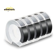 5 Pack Label Tape for  Embossing Tape 12mm 3D Emboss Labels, White on Black for DM1595 Organizer Xpr