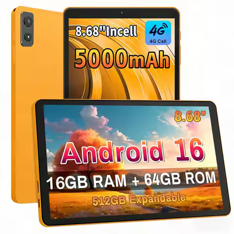 2026 Android 16 Tablet Ultra Slim 8.68" T616 Octa Core 16GB(4+12 Expand) RAM 64GB ROM 4G LTE Phone C