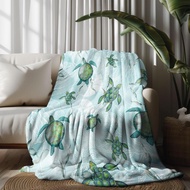 Beach Fleece Blanket for Bed, Turtle Fleece Throw Blanket for Women, Men and Kids, Baby Blankets for