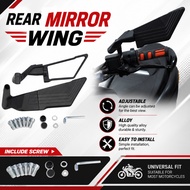 UNIVERSAL SIDE MIRROR HORUS WINGLET FULL ALLOY 28CM LARGE ADJUSTABLE MIRROR YAMAHA HONDA SUZUKI LC13