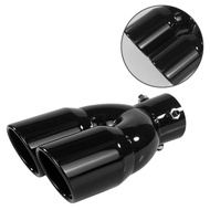 Car Universal Stainless Steel Tail Throat Car Exhaust Muffler 73-76MM Oblique Port Double Outlet Exh