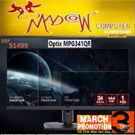 MSI OPTIX MPG341QR ESPORTS Gaming Monitor 34inch / IPS WQHD / 144hz / 1ms (3Y), 7.7 Sales $1279