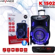 ADVANCE Speaker Portable Bluetooth 15 Inch K1502 / 1 Mic Wireless