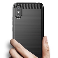 Redmi 9A Case Armor Carbon Fiber Silicone TPU Soft Casing Xiaomi Redmi 9A 9 A Redmi9A Back Cover