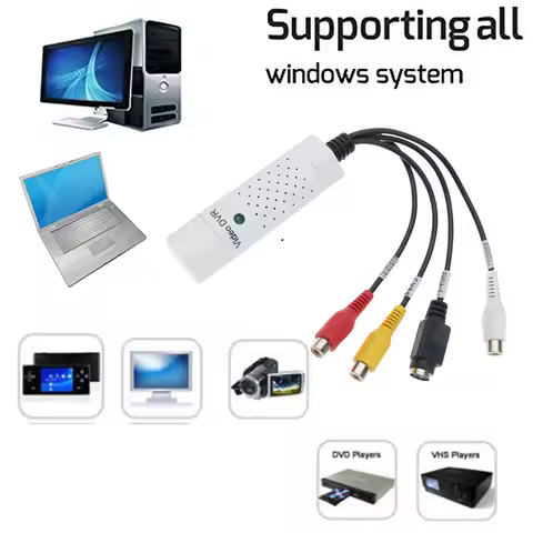 USB 2.0 to RCA Cable Adapter Converter Audio Video Capture Card Adapter PC Cable DVR Card For Win7 T