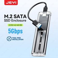 JEYI Transparently M.2 SATA SSD Enclosure Adapter, USB 3.1 (6 Gbps) to SATA M-Key/(B+M) Key SSD Exte