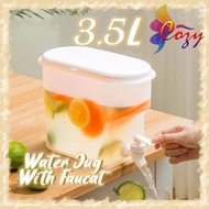 3.5L Water Jug With Faucet Refrigerator Cold Kettle Ice Water Tank Drinkware Container Drink Dispenser Beverage Juice