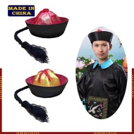 HIk Stylish Eunuch Headpiece for Halloween Cosplay Qing Dynasty Ancient Hat