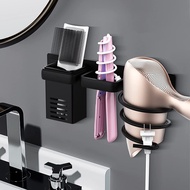 【CC】 Hair Dryer Holder Organizer Hairdryer and Wall Mounted Shelves Accessories Blower Rack