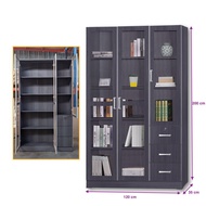 ROAM 3 Door Display Cabinet Keylock 3 Drawer Storage Cabinet Almari Kaca Buku Kabinet 3 Pintu Nordic