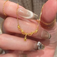Golden Running Ring Flashing Ice Ice Star Necklace 2026 Light Luxury Sweet Niche Design Clavicle Cha