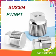 Ready Stock Stainless Steel 304Square Head Plug Water Gas Oil Pipe Fitting/Square Plug/Pipe Fitting/