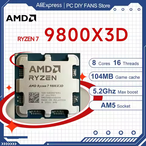 AMD Ryzen 7 9800X3D New R7 9800x3d Gaming CPU 5.2GHz 8-Core 16-Thread L3=96M 4NM TDP 120W Socket AM5