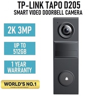 TP-Link Tapo D205 3MP 2K Smart Video Doorbell Camera Mini CCTV Wi-Fi Camera Night Vision