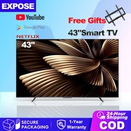 EXPOSE  Smart TV 43 Inch Android 12 LED Digital Smart TV 1080P 4K HD Television Netflix/YouTube/Google/WIFI