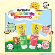 ZP Kids Toothgel 60g | Multivitamin Fluoride Toothpaste 2-12 Yrs (Melon/Peach)