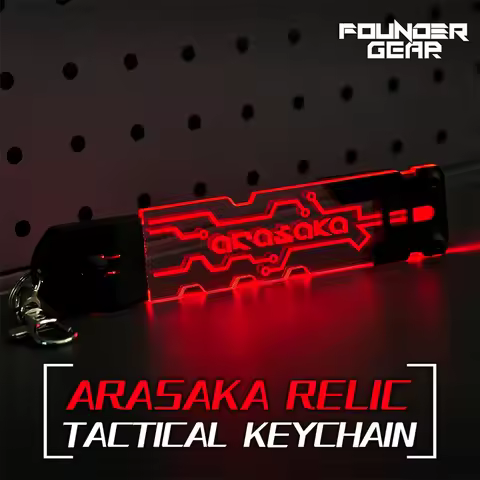 Arasaka Relic Light Keychain Tactical Cyberpunk Cosplay RGB Flash Acrylic Accessory Edgerunners John