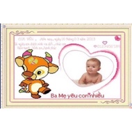 X-embroidered painting with frame of 12 zodiac animals - ox 222702(53x38)