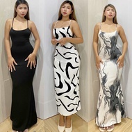 JT Fashion Aphrodite Spag Maxi Dress Knitted Fabric S-M Dress Knitted Dress