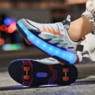 Kids Heelys Light Shoes Charging LED wheel Shoes Detachable Four Wheel Roller Skating Shoes 1380 JT0