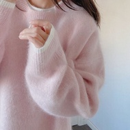 Pink Knitted Sweater - Women's Fall/Winter Fashionable High-Quality Sweater