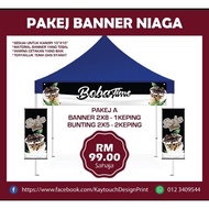 Set Banner Bunting Niaga (Pakej A)