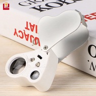 YONUO 30X 60X Dual เลนส์ไฟ LED พับแว่นขยายเครื่องประดับแว่นขยายแบบใช้มือถือพร้อมขนาดเล็ก Illuminated Magnifi กล้องส่องพระ แว่นส่องพระ ตรวจแบงค์ปลอม