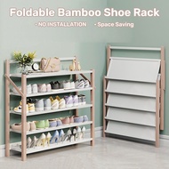 [SG Seller]Foldable Bamboo Shoe Rack/ Shoe Organizer