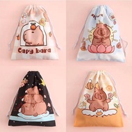 6 Styles Capybara Cotton Drawstring Bags for Wedding Christmas Gift DIY Cartoon Package Small Plain Pouches Home Dustproof Storage Sacks kids gift