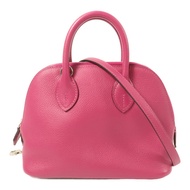 HERMES Evercolor皮革Mini Bolide 1923手挽肩背兩用袋Rose Pourpre