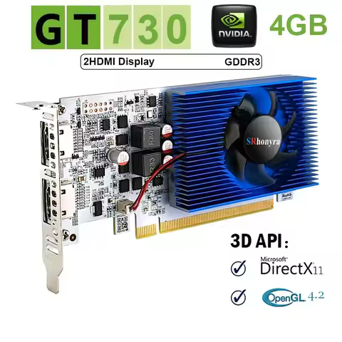 SRhonyra GT730 RX550 GT1030 GTX1050 1050Ti 4GB Low Profile Graphics Card,Low Profile GPU for SFF,ind