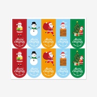 100 Pieces Cute Cartoon Merry Christmas Stickers Christmas Gift Package Decoration Sticker Coated Paper Self-Adhesive Sealing Labels