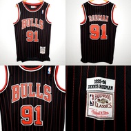 BULLS 91 RODMAN BLACK BASKETBALL JERSEY