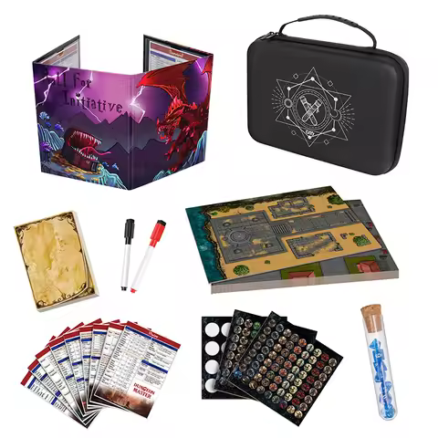 CZYY All-in-One Mini Tabletop RPG Adventure Kit – Compact & Tidy DND Starter Set, Ideal Gift for DMS