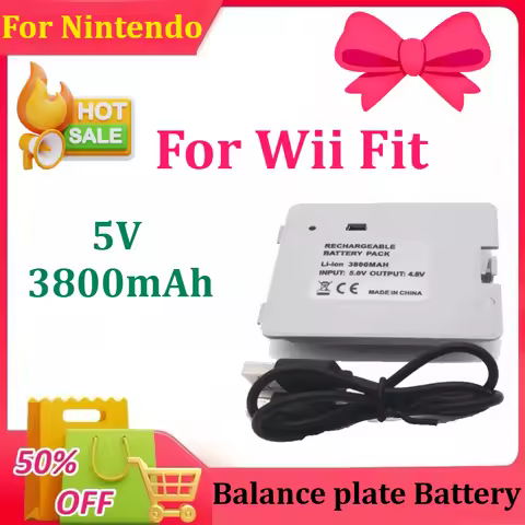5V 3800mAh High Capacity Li-ion Rechargeable Battery Pack with USB Charging Cable for Nintendo Wii F