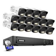 ANNKE AH500 16 Channel 3K POE Security Camera System, H.265+ 4K 8MP NVR with 2TB HDD,16 x 5MP CCTV P