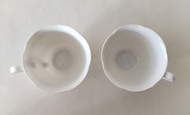 薄胎白瓷有耳茶杯1對