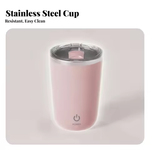Automatic Stirring Cup Transparent Lid Self Stirring Mug Portable Mixing Cup Built-in Stirrer Electr