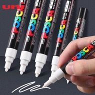 Uni White Posca Marker Acrylic Waterproof POP Poster PC-1M-3M-5M 8K 17K Permanent Markers Graffiti P
