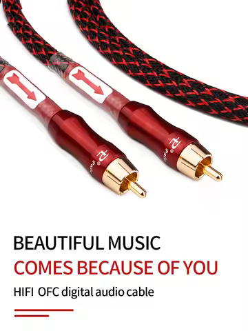 YYAUDIO 4N OFC 75ohm Hifi Digital Coaxial Audio Video Rca Cable Hi-end RCA to RCA Male Subwoofer Aud