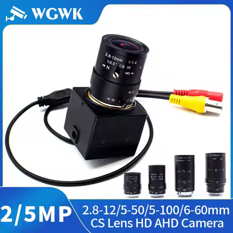 WGWK Mini Camera Security Protection CCTV H.265 With 2.8-12/5-50/5-100mm Manual CS Lens P2P IP BNC P