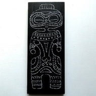 背の高い遮光器土偶のウッドバーニングアート 原画 絵画 木雑貨 木工 アナログイラスト
