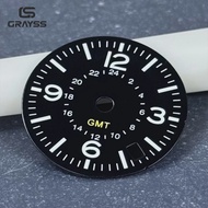 28.5mm Pilot Watch Luminous Dial no logo 4.8 Oclock date window fit NH34 movement High quality retro