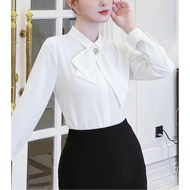 Code R3 Youthful Long Sleeve Shirt with Elegant Bow Collar