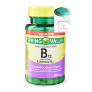 Spring Valley Vitamin B12 Timed-Release Tablets Dietary Supplement Value Size, 1,000 mcg, 300 Count 