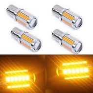 Alithai [4pcs] 4pcs Amber 1156 BA15S P21W LED 33SMD Car Tail Open Brake Reverse Signal Light 1156 ye