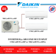 DAIKIN (Authorised Dealer) MULTI SPLIT AIRCOND INVERTER R32 MKC50RVM (2.0HP) + 2 UNIT CTKC25RVM (1.0